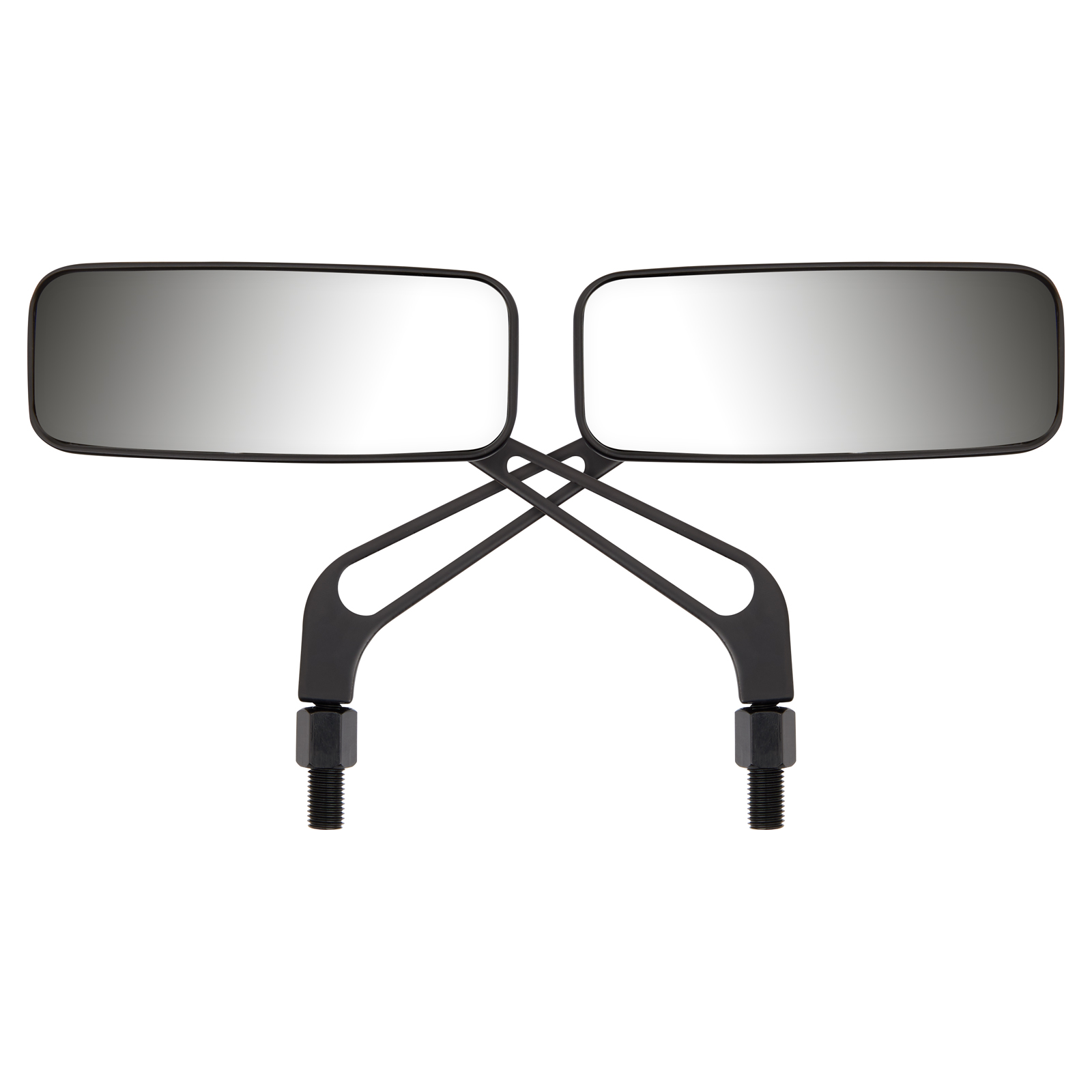 RYDE BLACK 10MM/8MM RECTANGLE UNIVERSAL MOTORCYCLE MIRRORS BIKE